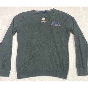 Cutter and Buck Mens Sweater FCA Logo Automobiles Long Sleeve Gray Size Medium